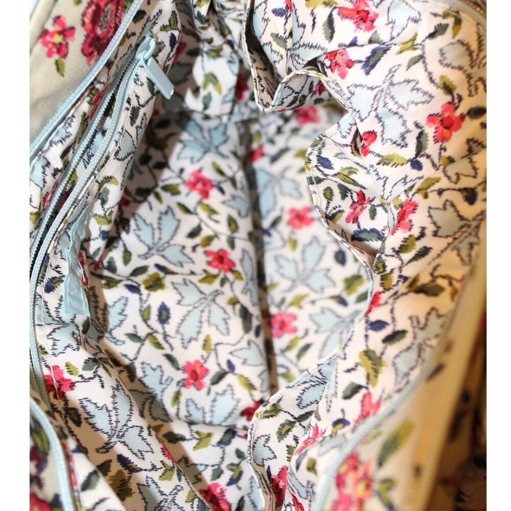 Vera Bradley Quilted Floral Tote with Light Blue Accents – Classic Floral Print - Picture 3 of 10